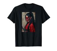 Demon Spirit Samurai Mujer Oculta Belleza Oni Máscara Camiseta