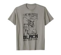Demon Woman Coffee Lover Black Soul Halloween Funny Cafeína Camiseta