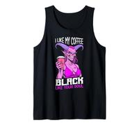 Demon Woman Coffee Lover Black Soul Halloween Funny Cafeína Camiseta sin Mangas