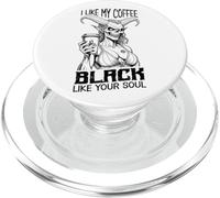 Demon Woman Coffee Lover Black Soul Halloween Funny Cafeína PopSockets PopGrip para MagSafe