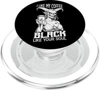Demon Woman Coffee Lover Black Soul Halloween Funny Cafeína PopSockets PopGrip para MagSafe