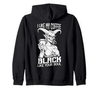 Demon Woman Coffee Lover Black Soul Halloween Funny Cafeína Sudadera con Capucha