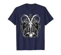 Demonio Baphomet - Brujería Oculta Camiseta, Hombre, Azul Marino, M