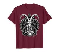Demonio Baphomet - Brujería Oculta Camiseta, Hombre, Granate, XXL