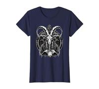 Demonio Baphomet - Brujería Oculta Camiseta, Mujer, Azul Marino, XL