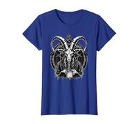 Demonio Baphomet - Brujería Oculta Camiseta, Mujer, Azul Real, XL