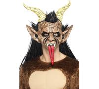 Demonio Beast Máscara Lujo Krampus Látex Altillo Accesorio de Disfraz
