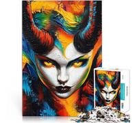Demonio con Cuernos Rompecabezas para Adolescentes 1000 Piezas Juguetes adictivos Que desafían la Inteligencia Cerebral Obra de Arte 38x26cm