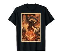 Demonio Fuego Llamas Japones Ukiyo-e Guerreros Camiseta