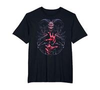 Demonio Horror Evil Diablo Mitología Gótico Oculto Halloween Camiseta, Hombre Tallas Grandes, Negro, 5X Alto