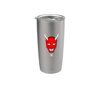 Demonio japonés "Oni" en personajes kanji japoneses ogro Vaso térmico de acero inoxidable de doble pared