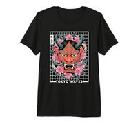 Demonio Japonés Tatuaje Cara Yokai Diablo Hannya Japón Oni Máscara Camiseta Premium