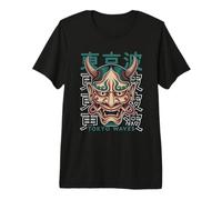 Demonio Japonés Tatuaje Cara Yokai Diablo Hannya Japón Oni Máscara Camiseta Premium