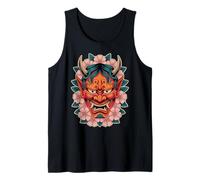Demonio Japonés Tatuaje Cara Yokai Diablo Hannya Japón Oni Máscara Camiseta sin Mangas