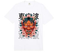 Demonio Japonés Tatuaje Cara Yokai Diablo Hannya Japón Oni Máscara Comfort Colors Adult Heavyweight T-Shirt