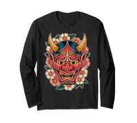 Demonio Japonés Tatuaje Cara Yokai Diablo Hannya Japón Oni Máscara Manga Larga