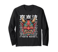 Demonio Japonés Tatuaje Cara Yokai Diablo Hannya Japón Oni Máscara Manga Larga