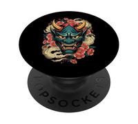 Demonio Japonés Tatuaje Cara Yokai Diablo Hannya Japón Oni Máscara PopSockets PopGrip Adhesivo