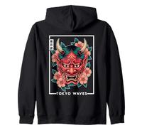 Demonio Japonés Tatuaje Cara Yokai Diablo Hannya Japón Oni Máscara Sudadera con Capucha