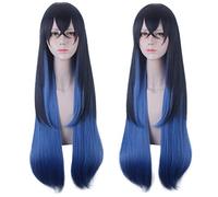 Demonio Killer Kimetsu no Yaiba Hashibira Inosuke Peluca Femenina Larga Lisa Cosplay Cabello Gradualmente Azul Comiket Show Halloween PL-625