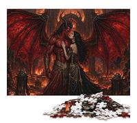 Demonio Satán del Infierno Puzzle De Madera 500 Piezas Adultos Y Niños,Reto,Rompecabezas,14 Años+ Pareja de Demonios,Deco Pared,Regalo Ideal,Madera,Anti-estrés,Relax,Desafío,Educativo (52x38cm)