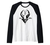Demonio Satán Sello de Lucifer Wicca Diablo Brujería 666 Camiseta Manga Raglan