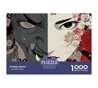 Demonios y Mujeres Puzzle 1000 Piezas De Madera para Hombres Mujeres Mayores Artee Japonés Rompecabezas Imposible Mejor Regalo 38x26cm/1000pcs