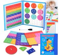 Demostrador De Disco De Fracción Magnética,Círculos De Fracciones,Azulejos Magnéticos De Fracción,Círculos De Fracciones para Niños,Juego De Clases De Manipulación para Escuela Primaria.