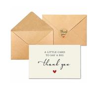 Demoyaya Paquete de 5 tarjetas de agradecimiento con sobres, tarjeta de felicitación de agradecimiento de 4 x 6 pulgadas con sobres de papel kraft y a juego, interior en blanco, para pequeñas empresas