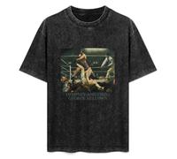 Dempsey and Firpo by George Bellows Men's T-Shirt Unisex Black Cotton Print tee Shirts S