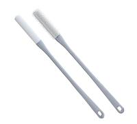 Demsyeq 2 cepillos de silicona para limpiar los dedos de los pies, de limpieza entre los dedos de los pies, de cerdas con mango largo, limpieza profunda para personas mayores