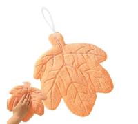 Demsyeq Bonitas toallas de mano de baño, toallas de mano absorbentes con gancho | Toallas de forro polar coral en forma de hoja para baño, hogar, cocina, comedor