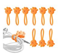 Demsyeq Bridas magnéticas para cables, 10 organizadores de cables de silicona en forma de palma, correas reutilizables para el trabajo, escuela, hogar, marcadores de libros, imanes de