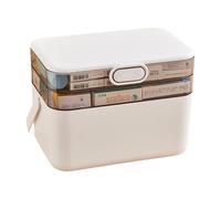 Demsyeq Caja de medicina a prueba de polvo, portátil de gran capacidad, botiquín extraíble, organizador de pastillas para el hogar para la familia y píldoras