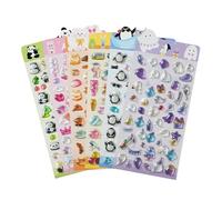 Demsyeq Calcomanías 3D para niños, calcomanías decorativas estéticas que brillan en la oscuridad, 6 hojas de calcomanías decorativas, para cuaderno, diario, álbumes de recortes, laptop, manualidades