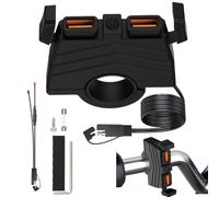 Demsyeq Cargador de motocicleta para teléfono, cargador de teléfono USB para motocicleta, adaptador impermeable de carga rápida 3.0 para tabletas, coche, manubrio electrónico de perros