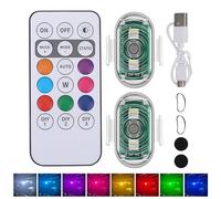 Demsyeq Luz estroboscó anticolisión, luz estroboscó LED, luz de advertencia nocturna con mando a distancia, luz estroboscó inalámb recargable USB, 2 luces