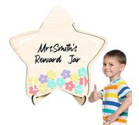 Demsyeq Star Jar Reward System - Gráfico de comportamiento en forma de estrella y de recompensa de tarros, tarro de recompensa para motivar a los niños, herramienta de gestión de