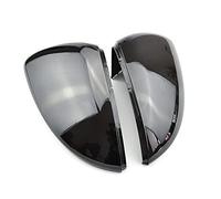 DEMULAX 2 Pieces Mirror Covers Caps Rear View Case Cover, for VW, for Golf, MK7 7.5 GTI 7R Carbon Look Bright Black Matte Chrome tapa de cubierta de espejo retrovisor de puerta(Bright black)