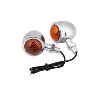 DEMULAX 2 uds, for MINI, lámpara de luz indicadora de motocicleta, intermitentes, intermitente, 12V, Cafe Racer, Dirt Bike PCX 125 LTZ400 FZ6 Z800 MT07 Indicador de motocicleta(2pcs Chrome)