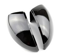 DEMULAX 2pcs Car Rearview Mirror Cover, for VW, for, 2008-2015 ABS Carbon Fibre Trim Accessories tapa de cubierta de espejo retrovisor de puerta(Bright black)