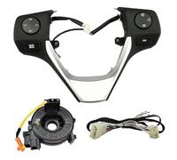 DEMULAX Botones de interruptor control del volante multifunción para coche, teléfono Bluetooth, para botón para audio 84250-02560, para Toyota, Interruptor del volante(BLACK Switch U wire cable)