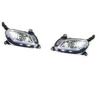 DEMULAX Faros LED DRL for Kia K3 2016 2017 2018, conjunto de faros antiniebla, luz, parachoques delantero, rejilla, señal Luces antiniebla del parachoques delantero del coc(BLACK Both Sides)