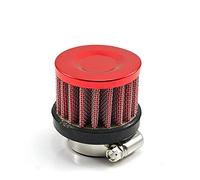 DEMULAX Filtro de aire universal for coche de 25 mm con clip, redondo, cónico, de 1 pulgada, for MINI, filtros de aire Filtro de aire para coche(Rot)