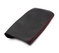 DEMULAX For CRV 2012 2013 2014 2015 2016 Caja de reposabrazos control central Cubierta almohadilla Ajuste protección cuero microfibra Funda para reposabrazos(Black-red)