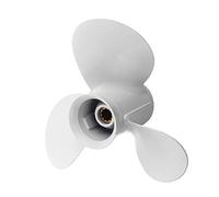 DEMULAX Hélice fueraborda de Barco 9 7/8 X 11 1/4 aleación de Aluminio 664-45947-01-EL, for, 20-30HP Blanco 10 Dientes estriados 3 Cuchillas Hélice fueraborda para Barco