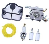 DEMULAX Kit de bujías for filtro de aire y combustible de carburador, for motosierra Husqvarna 36, 41, 136, 136LE, 137, 137E, 141, 141LE, 142, 142E, manguera de 30 cm. Bujía para cortacésped