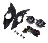 DEMULAX Luces antiniebla delanteras + Kit de cubierta parrilla lámpara H11 12V 55W, for Ford, Focus, MK2 Rejilla de luz antiniebla delantera del coche(Black With Wire)