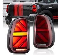 DEMULAX Luces traseras, for MINI, Countryman R60 WRC 2010-2016 con señal de giro secuencial Unidad de luz de freno trasera del vehículo(BLACK red-1)