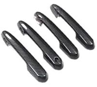 DEMULAX Manija de puerta exterior coche, para Toyota, Land, Cruiser 300 2021-2023 Manijas exteriores Decoración Lc300 Accesorios mejorados Cromo Ajuste exterior automático(BLACK Carbon Fiber 2 Hole)